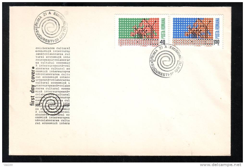 INTEREUROPEAN CULTURAL AND ECONOMIC COLLABORATION, 1970, COVER FDC, ROMANIA - Europese Instellingen