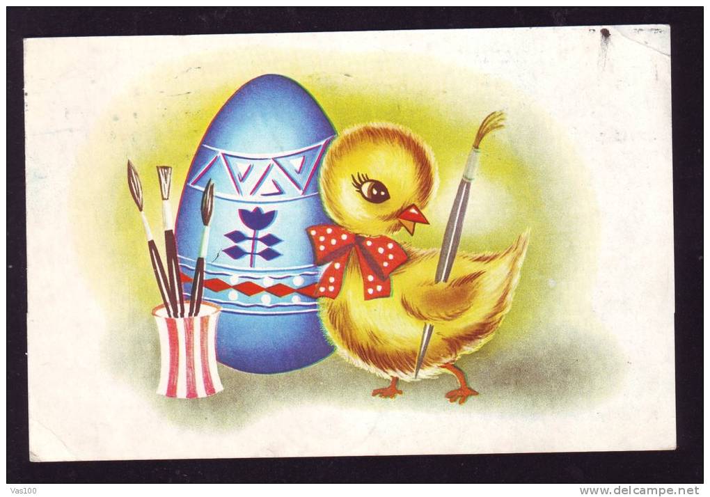 CHICKEN, EGG, HUMOUR, 1967, CARD STATIONERY, ENTIER POSTAL, SENT TO MAIL,ROMANIA - Gallináceos & Faisanes