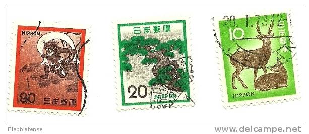 1971 - Giappone 1033/34 + 1037 Ordinaria C1573, - Oblitérés