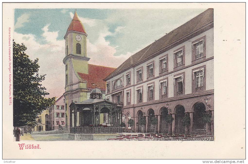 Wildbad, Musikpavillon Und Evang. Kirche, Um 1900 - Calw