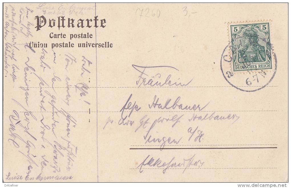 Calw, Gesamtansicht, Stempel: Calw 2.JUN 1907 - Calw