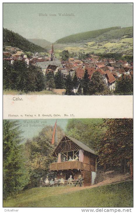 Calw, Waldcafé, Blick Vom Waldcafé Auf Die Stadt, Um 1908 - Calw