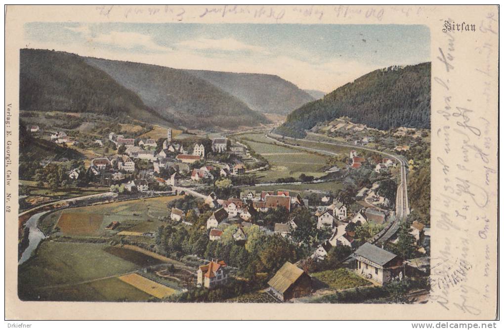 Hirsau, Calw, Gesamtansicht, Stempel: Hirsau 18.JUL 1902 Nach Unterschwarzach - Calw