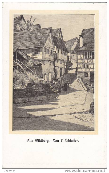 LITHO: Wildberg, Krs. Calw, Stempel: Wildberg 14.AUG 1910 - Calw