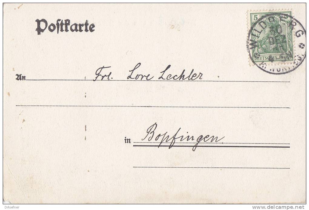 LITHO: Bad Teinach, Krs. Calw, Blick Von Der Scheffelhöhe, Stempel: Wildberg 30.DEZ 1915 - Calw