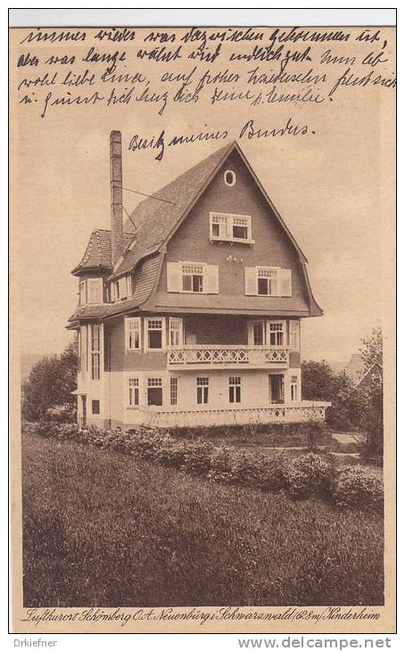 Schömberg, Krs. Calw, Kinderheim, Stempel: Schömberg 30.SEP 1921 - Calw