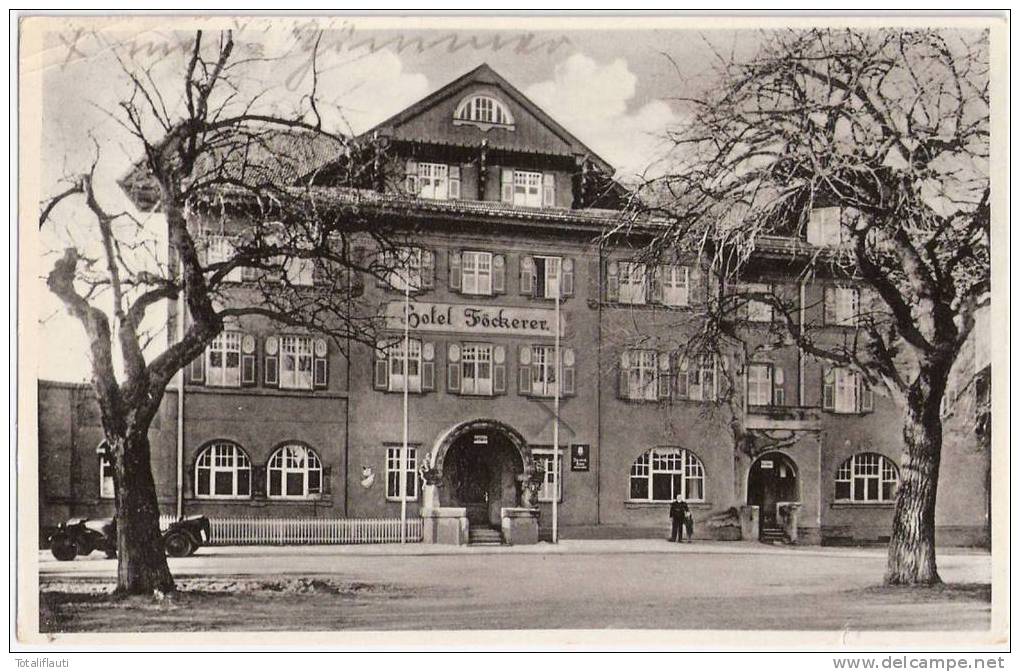 Freilassing FÖCKERER HOTEL Bestes Haus Am Platz Spatenbräu Werbeschild Gelaufen - Freilassing