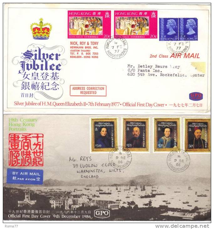 BA43 - HONG KONG , Due Lettere - Covers & Documents