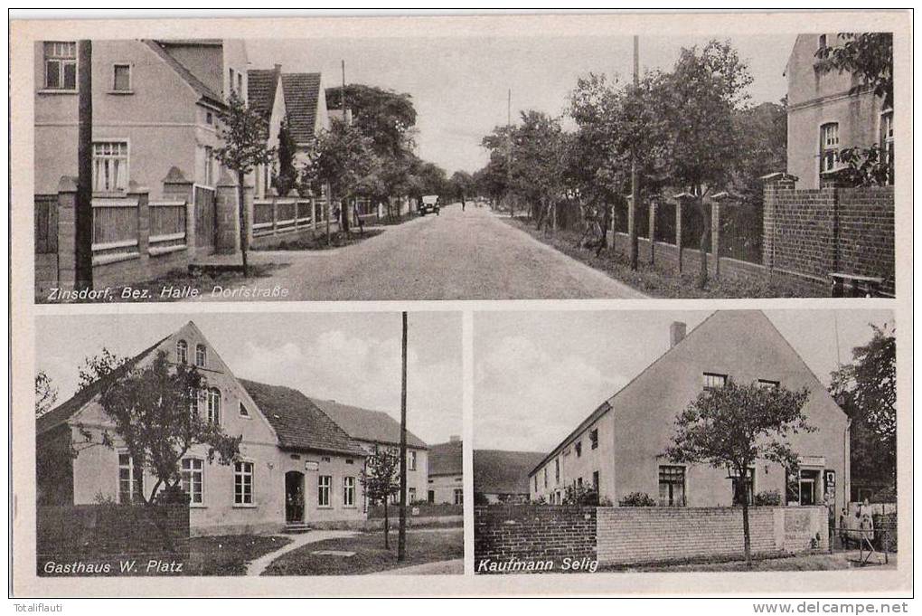 Zinsdorf Bz Halle Uebigau Wahrenbrück Gasthaus W. Platz Kaufmann Selig Dorfstraße TOP-Erhaltung - Wahrenbrück