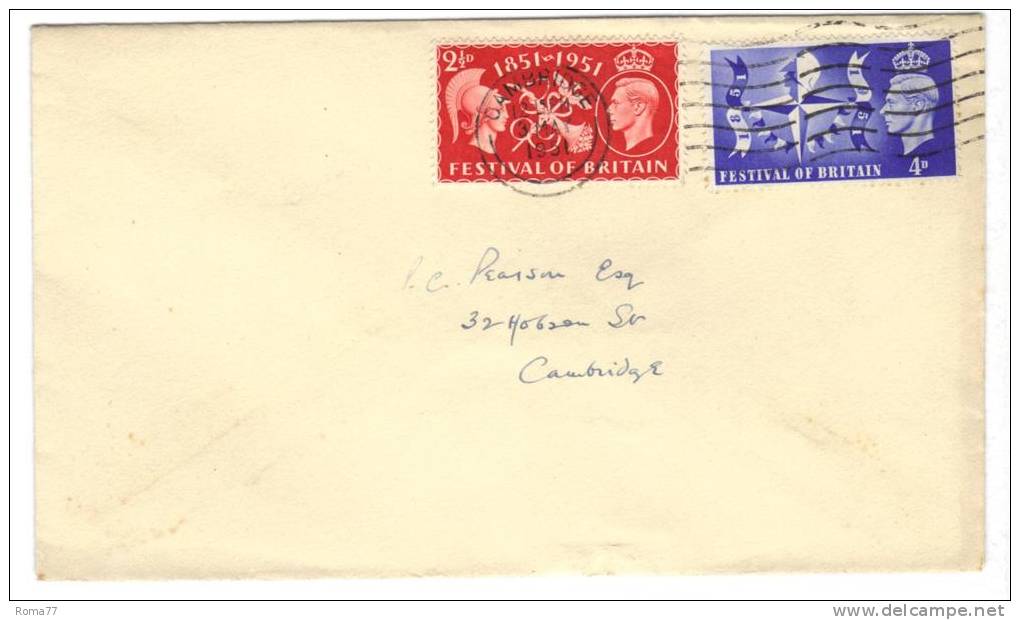 BA60 - GRAN BRETAGNA , FDC Festival : 3/5/1951 - ....-1951 Vor Elizabeth II.