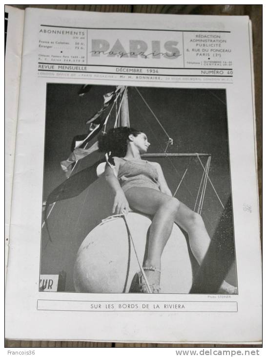 Revue érotique De 1934 " Paris Magazine" 30s Erotica Curiosa Bondage Nude Nu Nues Nus - Photos érotiques - 1900 - 1949