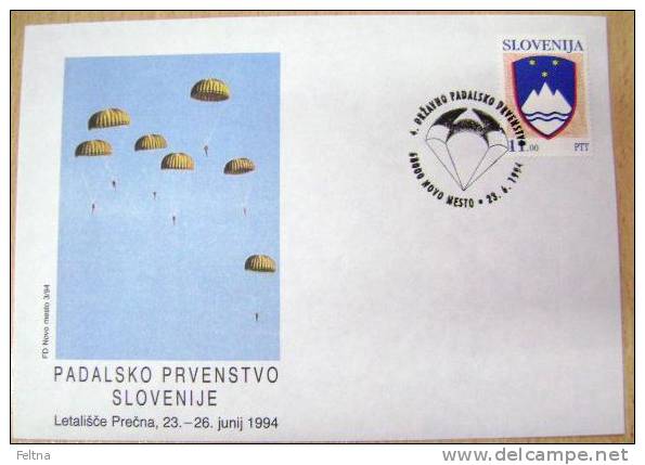 1994 SLOVENIA COVER NATIONAL PARACHUTTING CHAMPIONSHIP PARACHUTING - Parachutespringen