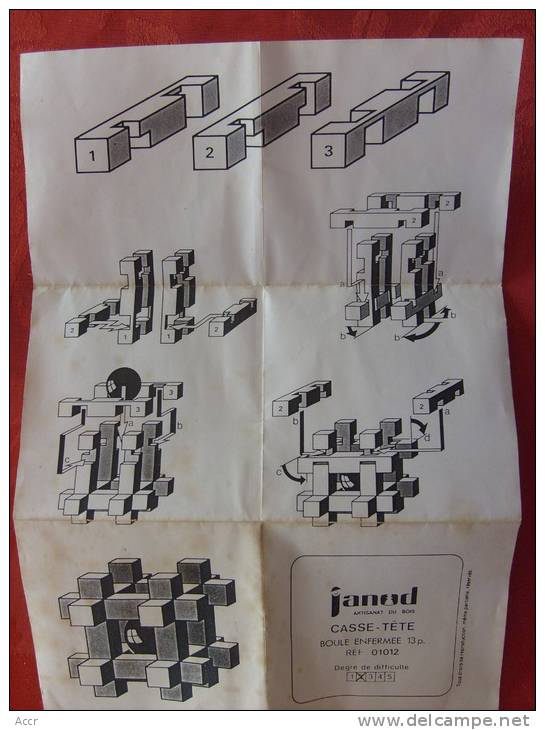 Casse-tête JANOD En Bois : Boule Enfermée 13 Pièces Réf. 01012 - Denk- Und Knobelspiele