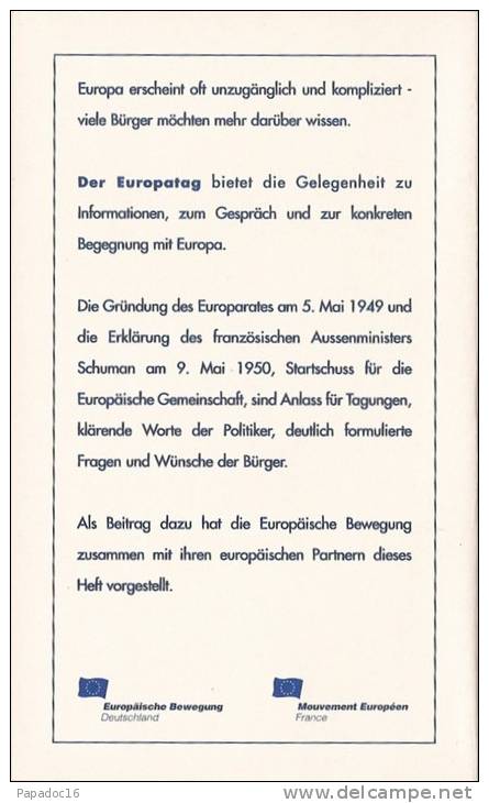 Livret  / Büchlein / Booklet - Europa Tag 1997 : Währungsunion, EU-reform, Osterweiterung (journée De L'Europe) - Politik & Zeitgeschichte