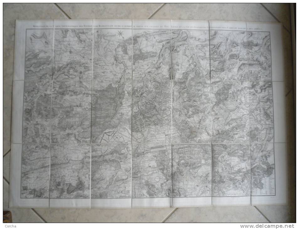 Chasse : Carte Topographique Sur Toile Environs De Rambouillet Et St Hubert Pour Servir Aux Chasses Du Roi Levée En 1764 - Cartes Topographiques