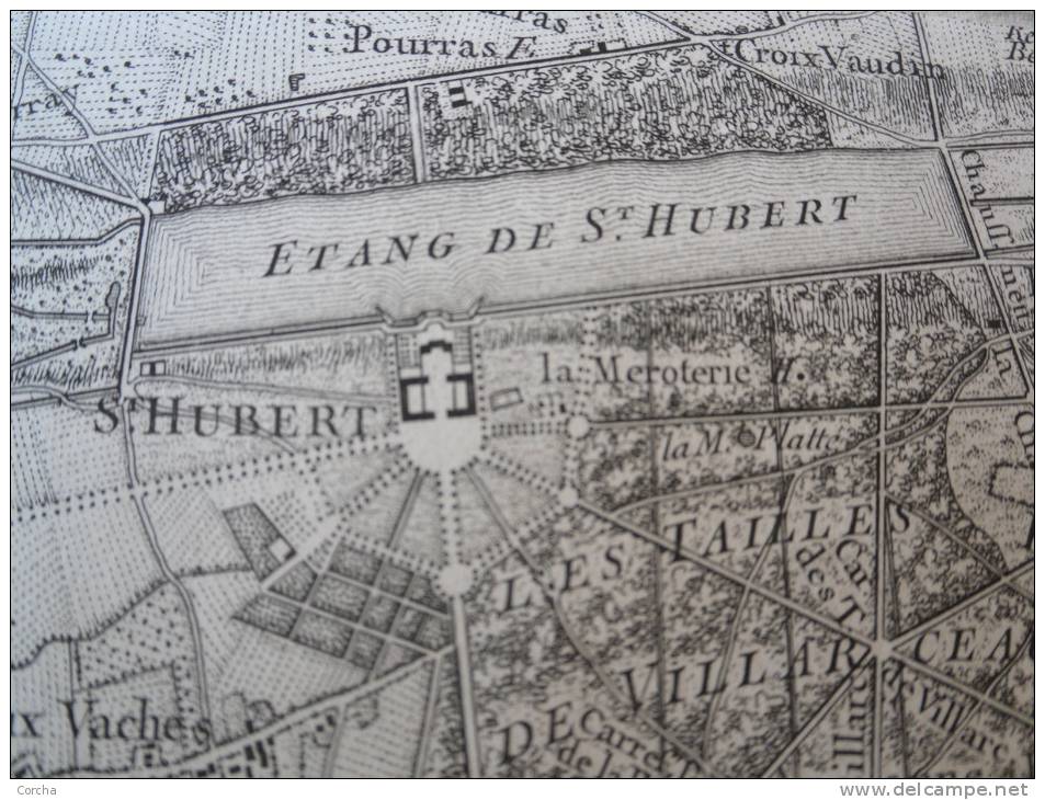 Chasse : Carte Topographique Sur Toile Environs De Rambouillet Et St Hubert Pour Servir Aux Chasses Du Roi Levée En 1764 - Cartes Topographiques