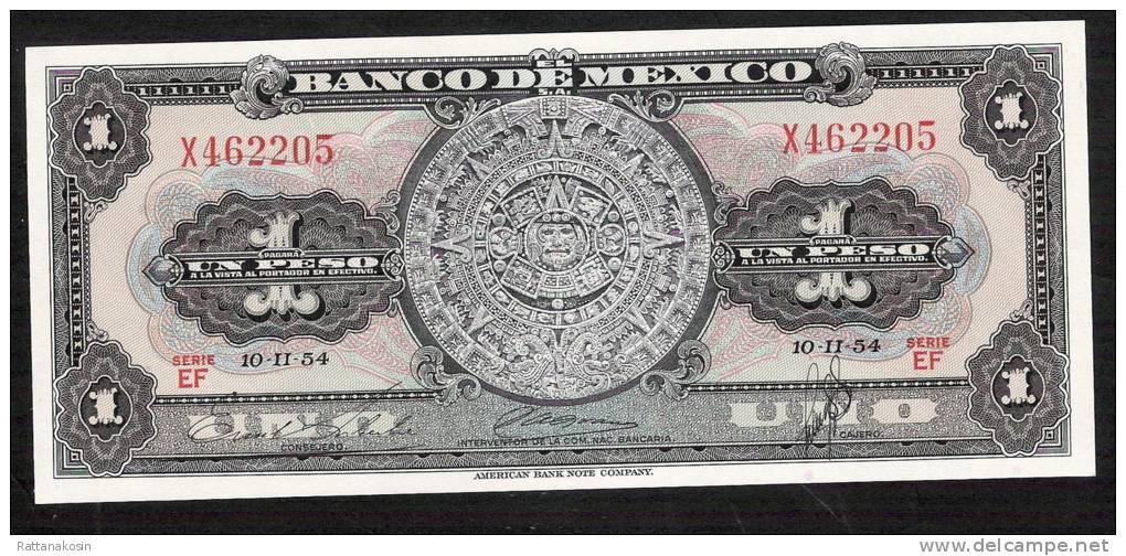 MEXICO   P56a   1 PESO  10.2.1954 #EF        UNC. - Mexique