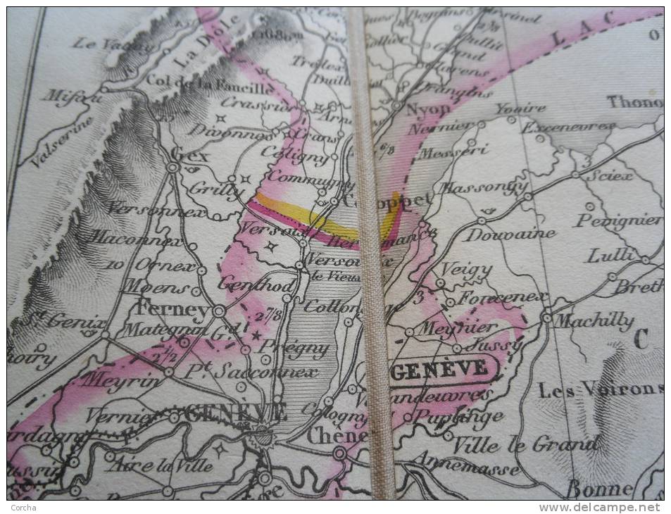 Carte Ancienne Illustrée De La SUISSE Dressée Par A Vuillemin  à Paris 1857 - Cartes Géographiques