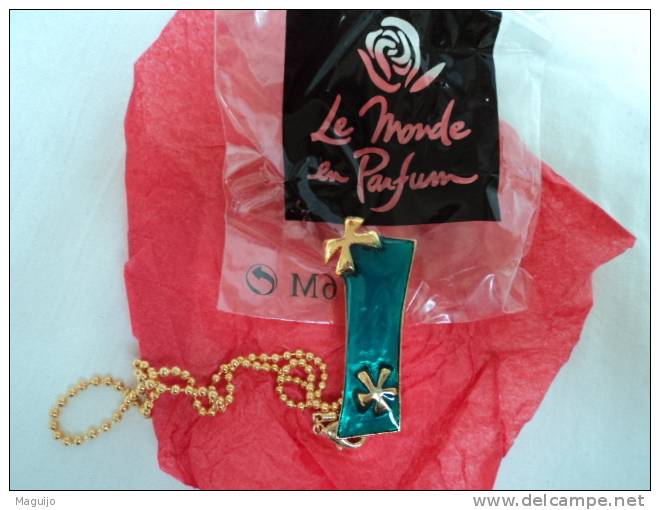 LE MONDE EN PARFUM : PENDENTIF + CHAINE//BROCHE  LIRE !!! - Miniaturen Flesjes Dame (zonder Doos)