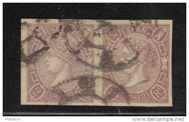 ESPAGNE N° 71 Paire Obl. Signée Brun Sup. - Used Stamps