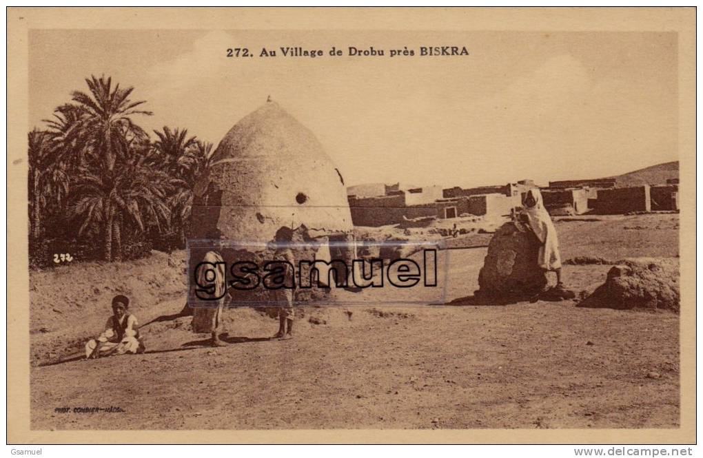 Algérie - Au Village De Drobu Animé Près Biskra. - Publicité Chocolat CARDON - Cambrai. - (voir Scan Recto-verso). - Autres & Non Classés