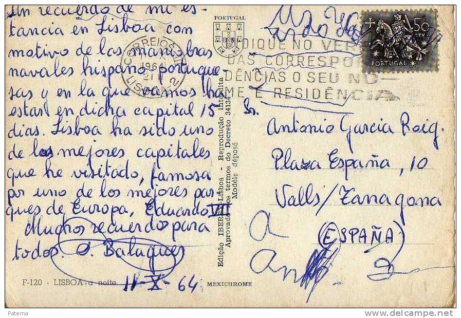 3242   Postal  Lisboa 1964, Portugal Post Card - Storia Postale