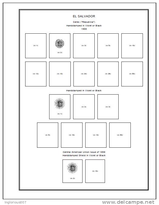 EL SALVADOR STAMP ALBUM PAGES 1867-2011 (312 Pages) - Anglais