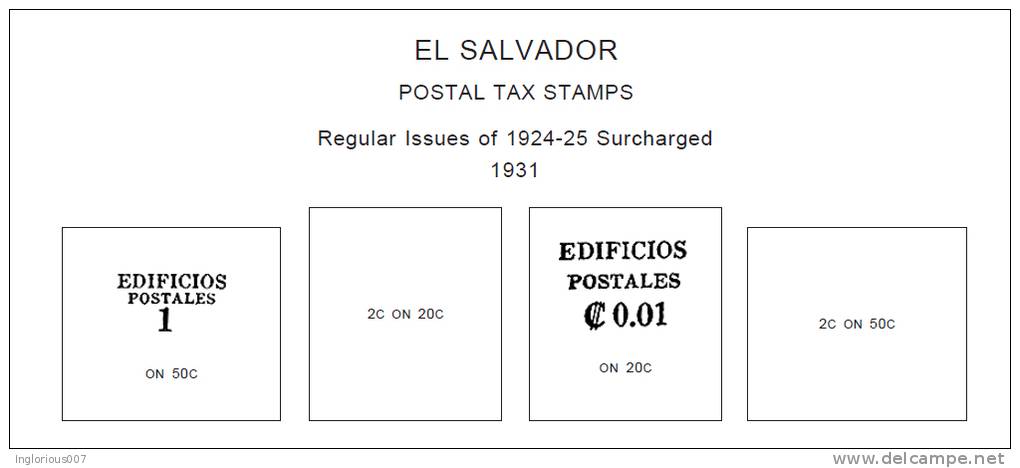 EL SALVADOR STAMP ALBUM PAGES 1867-2011 (312 pages)