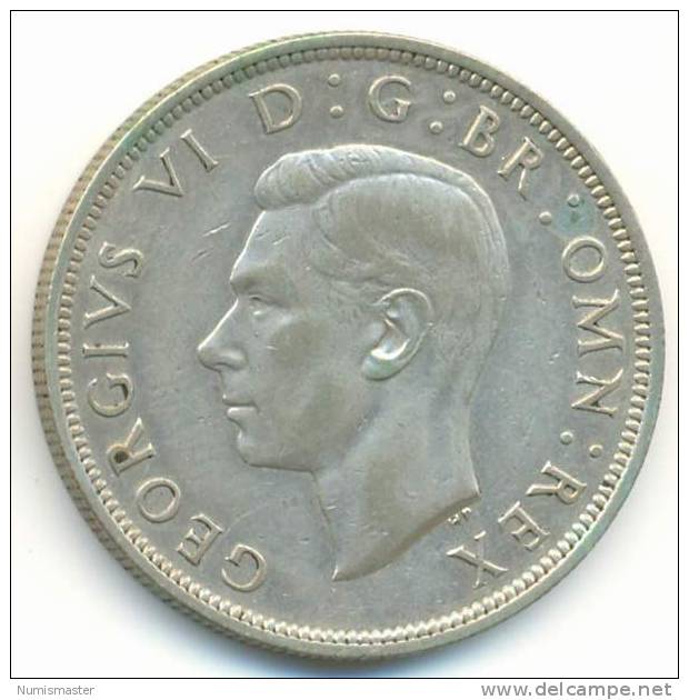 GREAT BRITAIN , 1/2 CROWN 1939 , SILVER COIN - K. 1/2 Crown