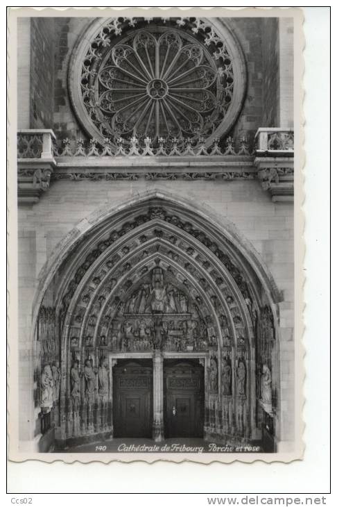 Cathédrale De Fribourg Porche Et Rose - Fribourg