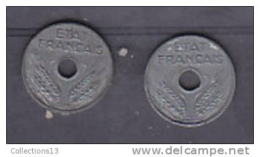 FRANCE - Etats Français - 10 Cts Petit Module - (2 Pieces) 1943 Et 1944 - 10 Centimes