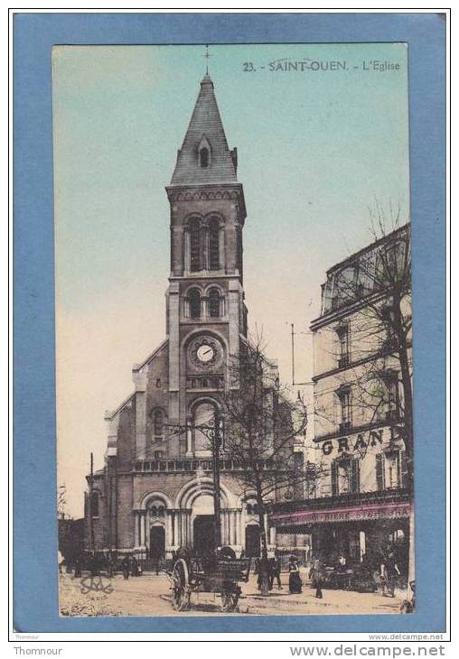 95  -  SAINT-OUEN .  -  L ´ Eglise  -  1925   -  BELLE CARTE ANIMEE  - - Saint-Ouen-l'Aumône