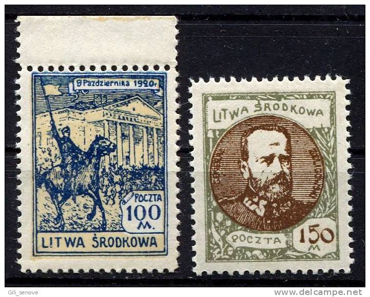 Central Lithuania 1921 Mi.42-43 PERF Set, MNH ** - Lithuania