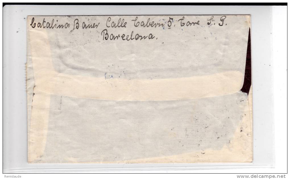 ESPAGNE - 1939 - ENVELOPPE PAR AVION De BARCELONA Avec CENSURE Pour L'ALLEMAGNE - - Nationalists Censor Marks