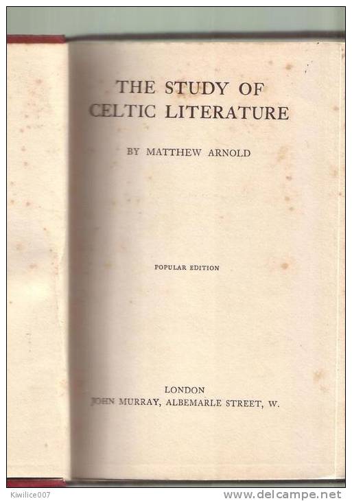 The Study Of Celtic Litterature  Celtique Celtes  Celte - Cultura