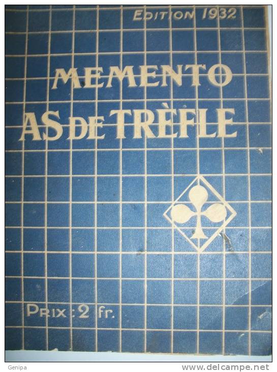 MEMENTO AS DE TREFLE 1932 -208 Pages - Supplies And Equipment