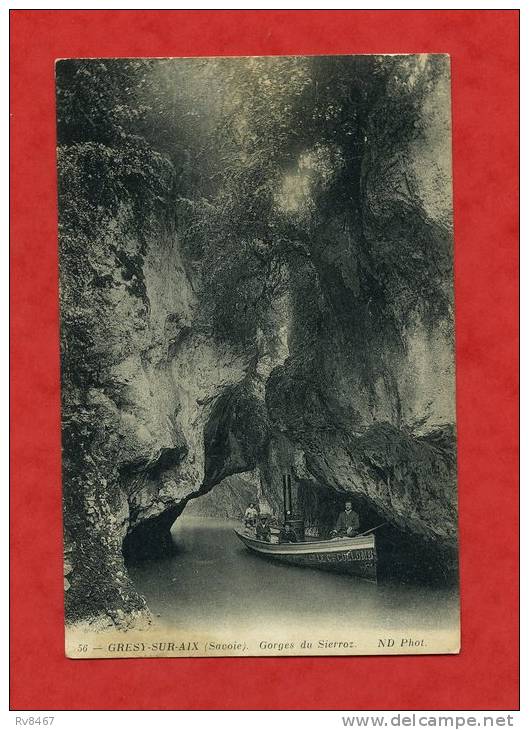 * GRESY SUR AIX-Gorges Du Sierroz-1914(Bateau à Vapeur Animé,nommé:LE Cphe COLLOMB) - Gresy Sur Aix