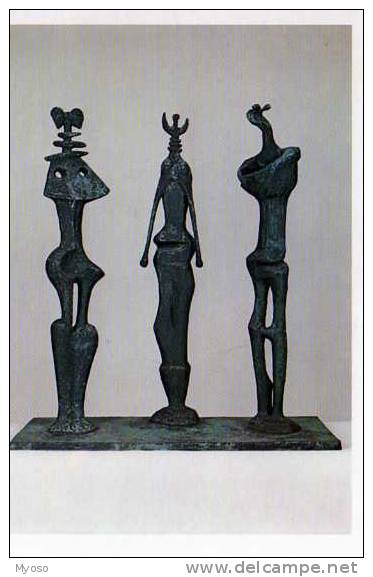 Bronze Including Base, Peggy Guggenheim Collection Venice, Three Standing Figures 1953ice, Henry MOORE - Objets D'art