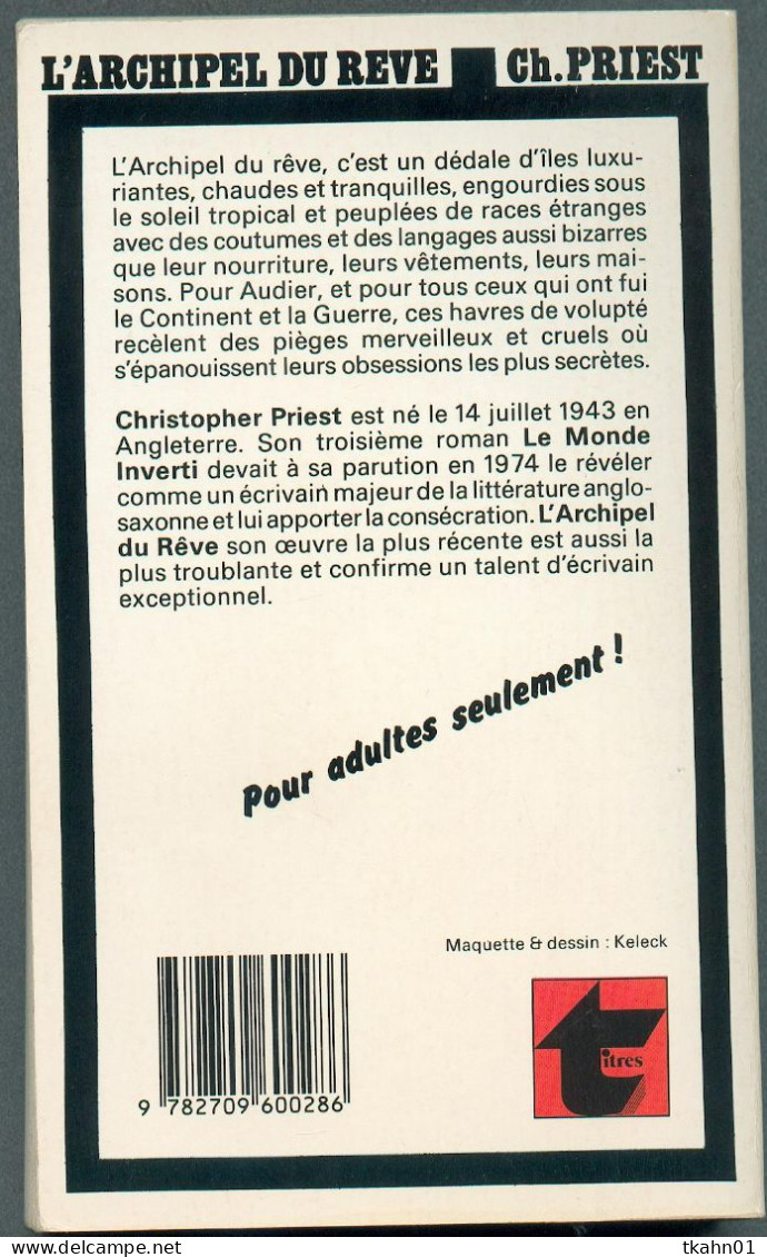 LATTES TITRES S-F  N° 41 " L'ARCHIPEL DU REVE " CHRISTOPHER-PRIEST  DE 1981 - Lattes