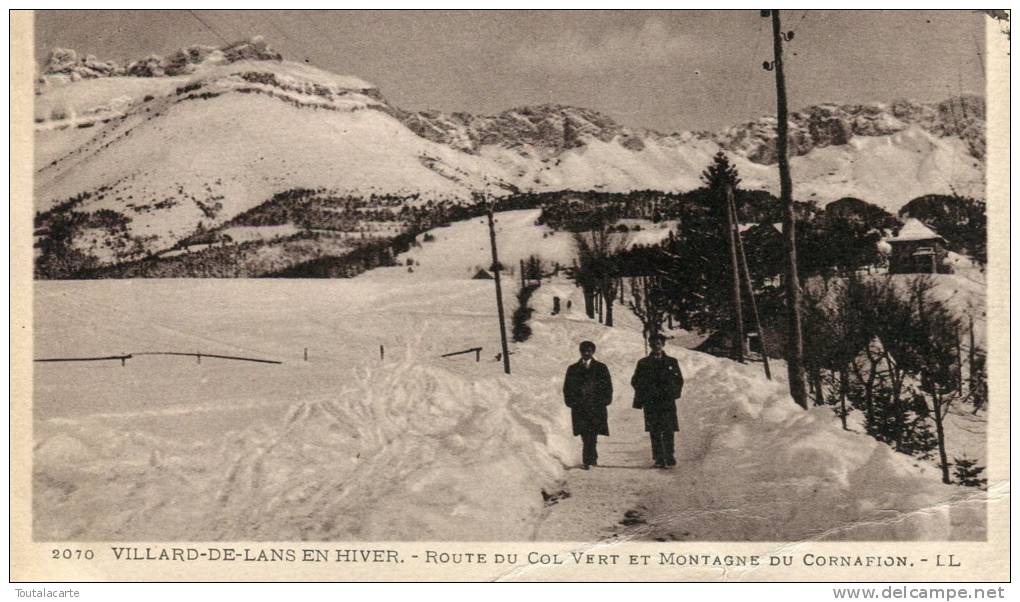 CPA 38 VILLARD DE LANS EN HIVER ROUTE DU COL VERT ET MONTAGNE DU CORNAFION - Villard-de-Lans