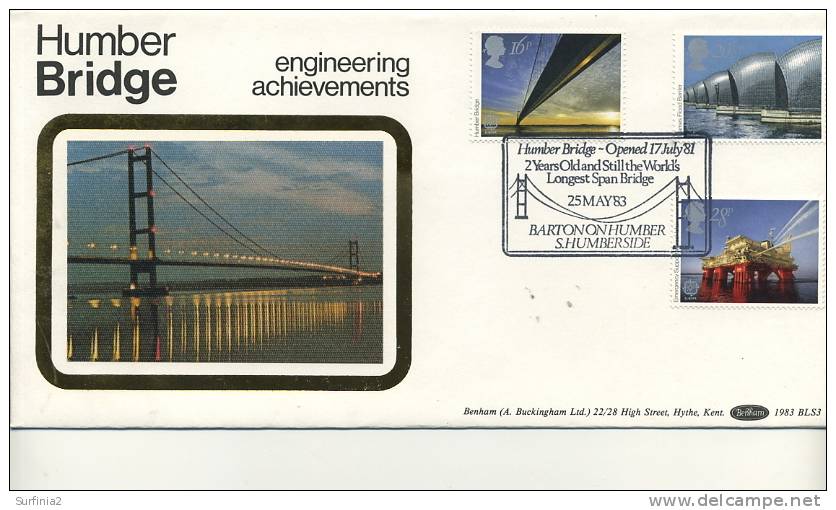 BENHAM SILK COVER - 1983 ENGINEERING - BARTON ON HUMBER CANCEL - 1981-1990 Decimal Issues