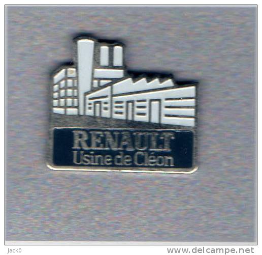 Pin´s  Automobile  Renault  Blanc, Usine  De  CLEON - Renault