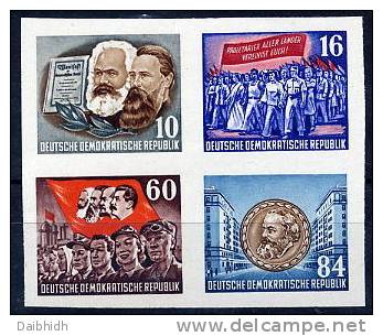 DDR 1953 Karl-Marx-Jahr  Imperforate Stamps From Block 9B MNH / **.  Michel 392-95B Cat. €64 - Nuovi