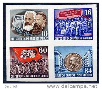 DDR 1953 Karl-Marx-Jahr  Imperforate Stamps From Block 9B MNH / **.  Michel 392-95B Cat. €64 - Unused Stamps