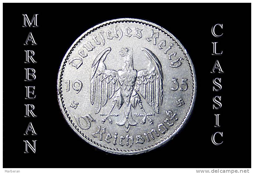 MONEDA CINCO MARCOS DE PLATA ALEMANES DE 1935 - 5 Reichsmark