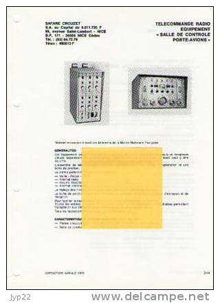 Fiche Marine Nationale Télécommande Radio Salle De Contrôle Porte Avions - Safare Crouzet Nice - Equipement