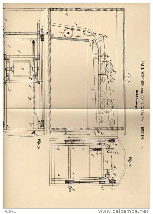 Original Patentschrift - P. Werner In Berin , 1898 , Müllabfuhrwagen , Müllauto , Müllabfuhr , Müll !!! - Trucks