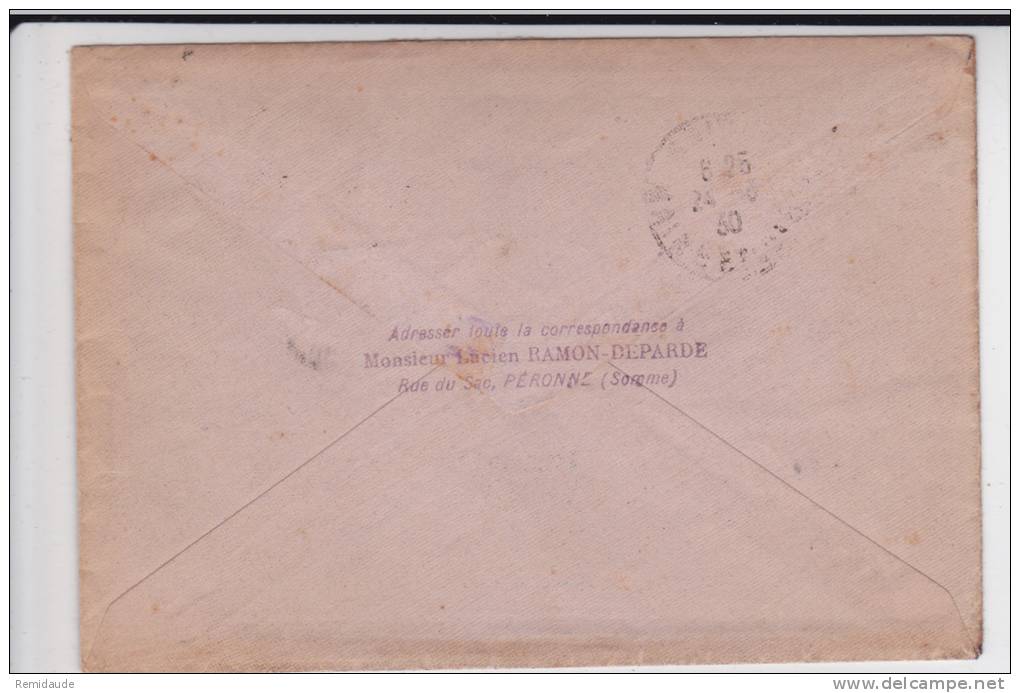 SEMEUSE - 1930 - (VIGNETTE + DAGUIN) Des ORPHELINS MEDAILLES MILITAIRES SUR LETTRE De PERONNE - ENSEMBLE RARE - Vignettes Militaires