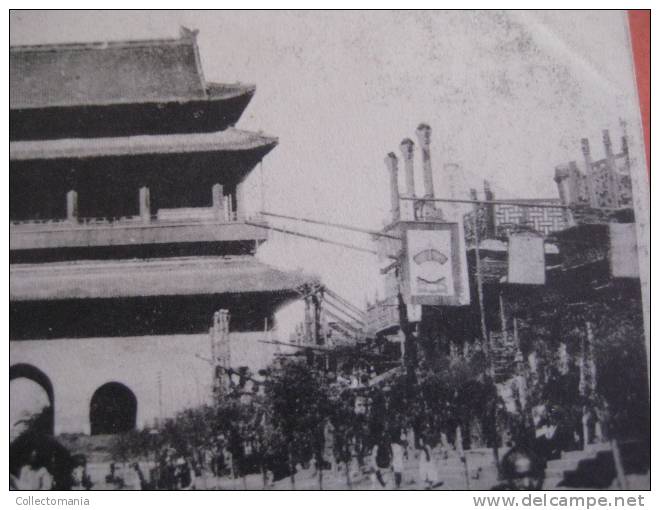 3 China Postcard - Removed Stamp  - Daily Life In China  - Peking Pékin Péking Chinese  Temple, Manchu Women, Drum Tower - China