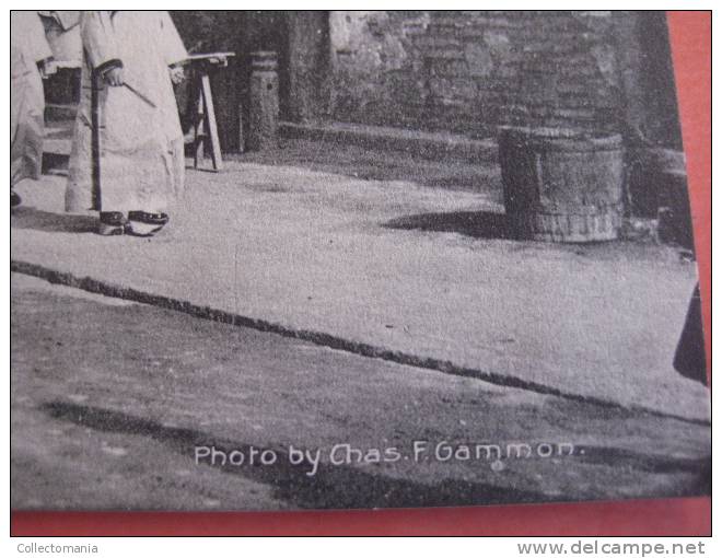 3 China postcard - removed stamp  - daily life in china  - Peking pékin péking chinese  temple, Manchu women, drum tower